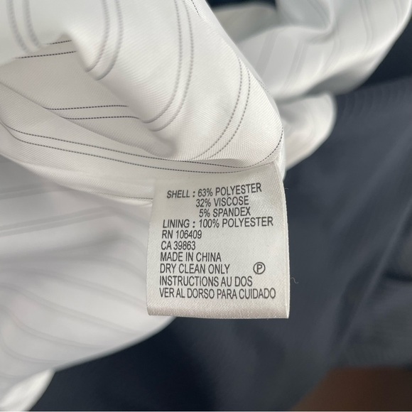 Tahari ASL Petite Pin Striped Tie Button Front Lined Suit Blazer Jacket Office - Picture 11 of 11